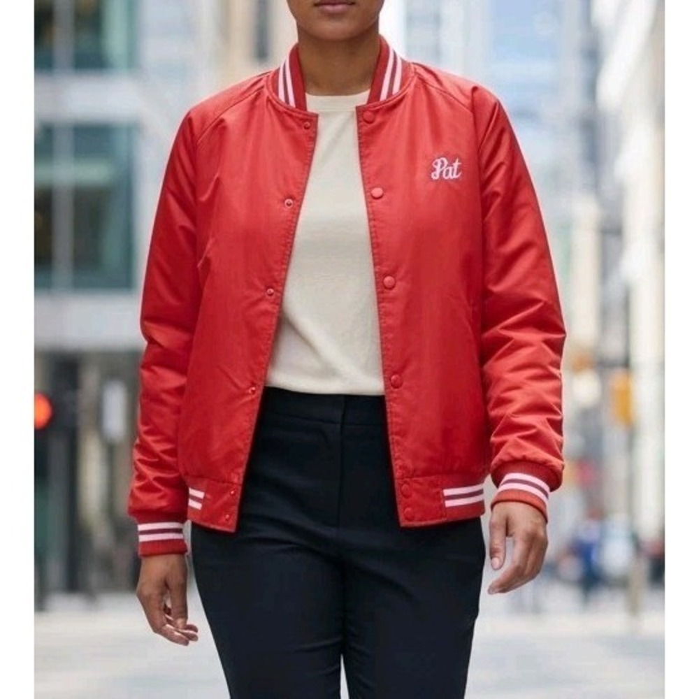 Vintage 70s/80s Keebler Red Satin Large Bomber Jacket Made in USA